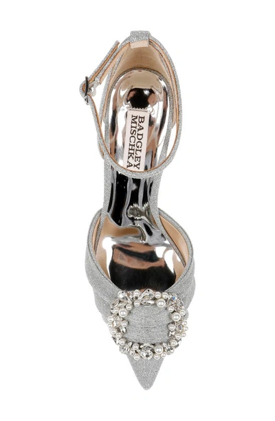 Badgley Mischka Nisha Pointed Toe Pump In Silver