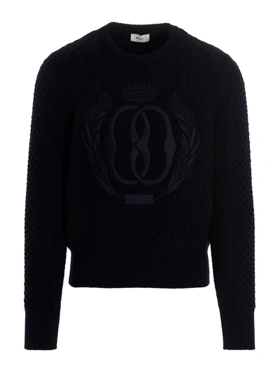 Shop Bally Logo Embroidery Sweater In Blue