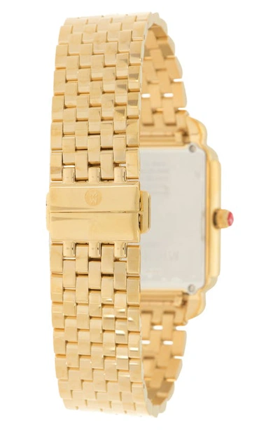 Shop Michele Deco Ii Diamond Bracelet Watch, 29mm In Gold