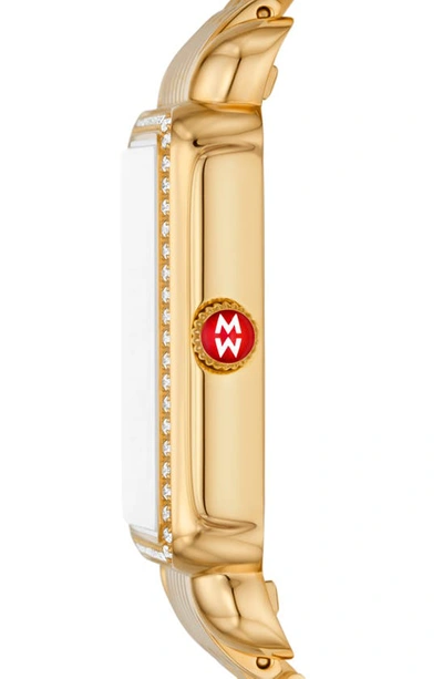Shop Michele Deco Ii Diamond Bracelet Watch, 29mm In Gold