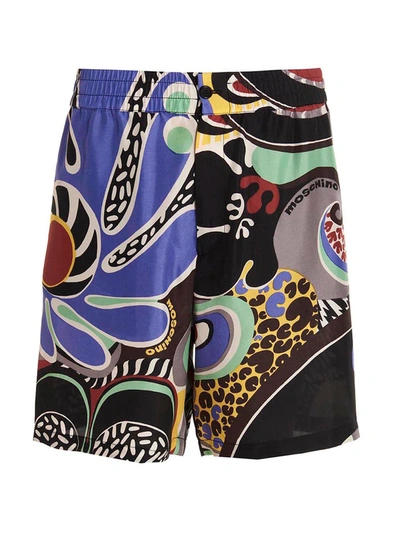 Shop Moschino 'psychedelic' Bermuda Shorts In Multicolor
