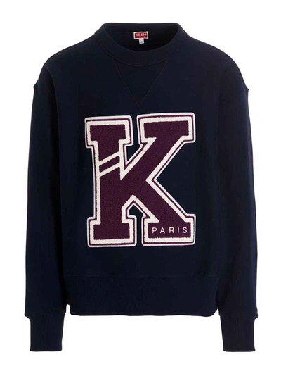 Shop Kenzo ' College' Sweatshirt In Blue