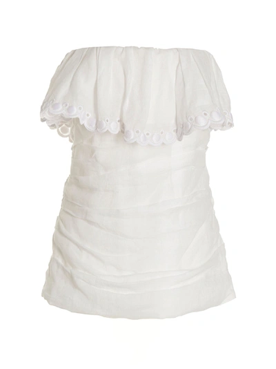 Shop Isabel Marant 'orma' Top In White