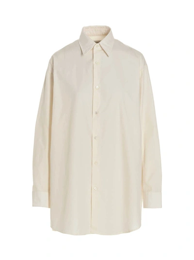Shop Lemaire Cotton Long Shirt In White