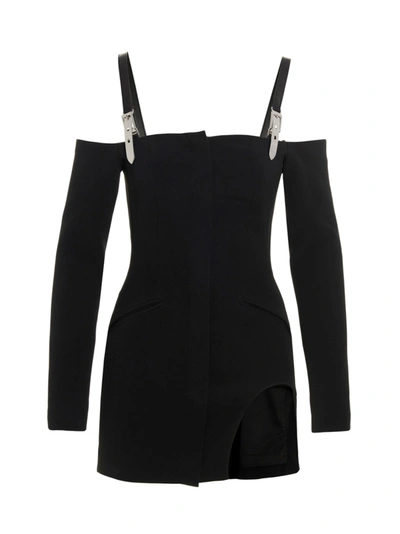 Shop David Koma 'belt Buckle Detail' Dress In Black