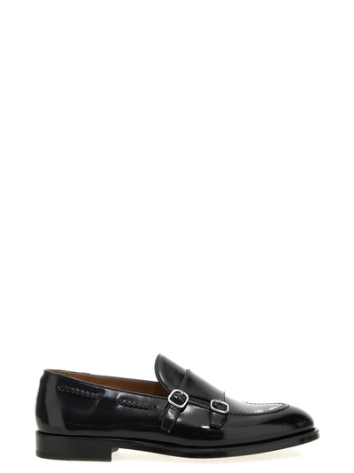 Shop Doucal's 'double Buckle' Loafers In Black