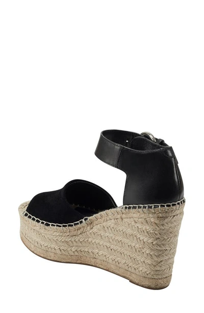 Shop Marc Fisher Ltd Alita Platform Wedge Espadrille Sandal In Black 001