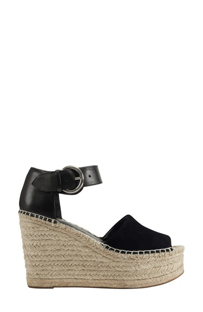 Shop Marc Fisher Ltd Alita Platform Wedge Espadrille Sandal In Black 001