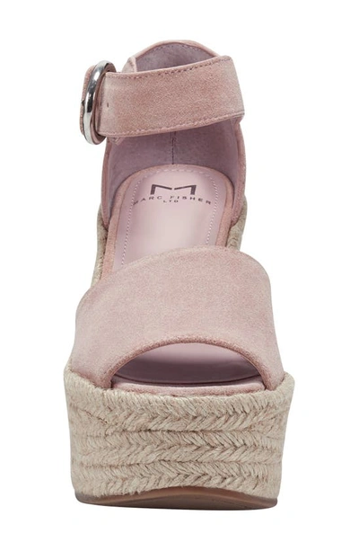 Shop Marc Fisher Ltd Alita Platform Wedge Espadrille Sandal In Light Pink 680