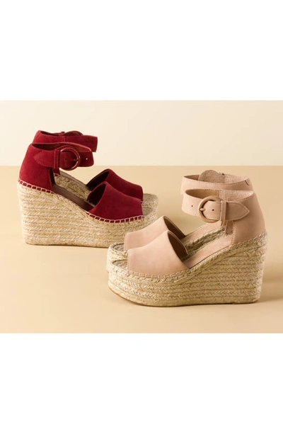 Shop Marc Fisher Ltd Alita Platform Wedge Espadrille Sandal In Medium Natural 101