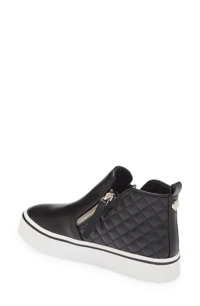 Steve Madden Jvicey Quilted Zip Sneaker In Black