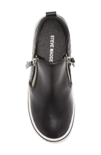 Steve Madden Jvicey Quilted Zip Sneaker In Black