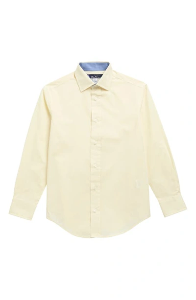 Shop Ben Sherman Kids' Oxford Button-down Shirt In Yellow