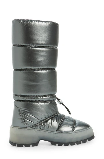 Shop Aquatalia Arlo Metallic Tall Boot In Gunmetal