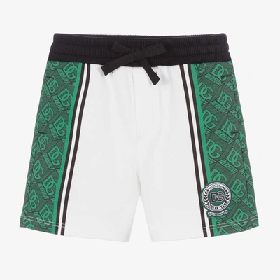 Shop Dolce & Gabbana Baby Boys Green Dg Varsity Shorts