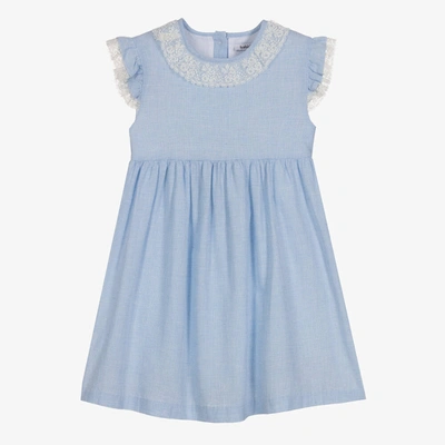 Shop Babidu Girls Blue Check Cotton Dress