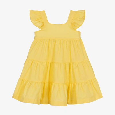 Shop Babidu Girls Yellow Cotton Dress