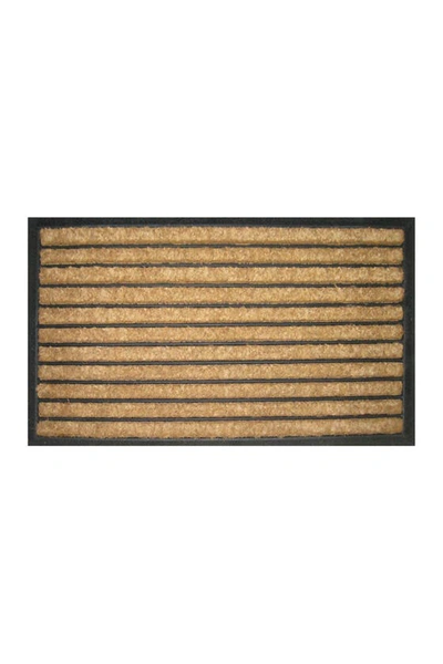 Shop Entryways Striped Recycled Rubber & Coir Doormat In Natural Coir / Black