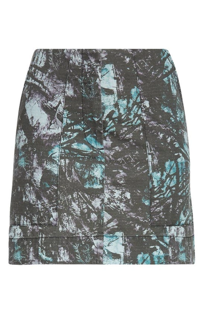 Shop Atm Anthony Thomas Melillo Abstract Print Ripstop Cotton Skirt In Amalfi Combo