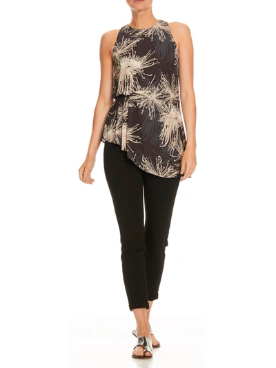 Shop Halston Heritage Womens Printed Gathered Top In Black