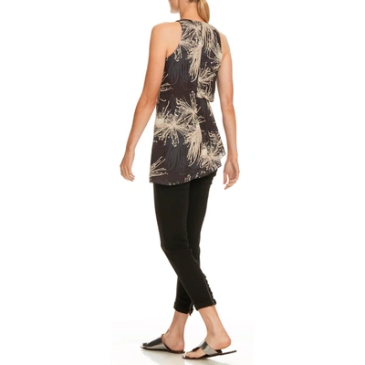 Shop Halston Heritage Womens Printed Gathered Top In Black