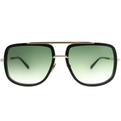 Dita Mach-one Drx-2030-f-blk-12k-59 Unisex Aviator Sunglasses In Green