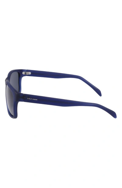 Cole Haan 57mm Squared Polarized Sunglasses In Navy Crystal