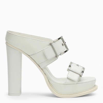 Shop Alexander Mcqueen White Sandal With Buckles