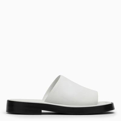 Shop Ferragamo White Leather Slide