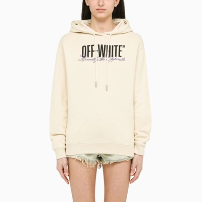 Off-white Big Logo Hoodie In Beige