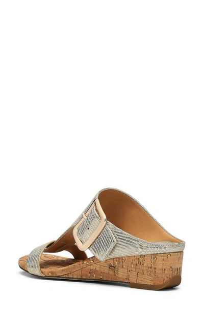 Shop Donald Pliner Vine Buckled Wedge Sandal In Platino