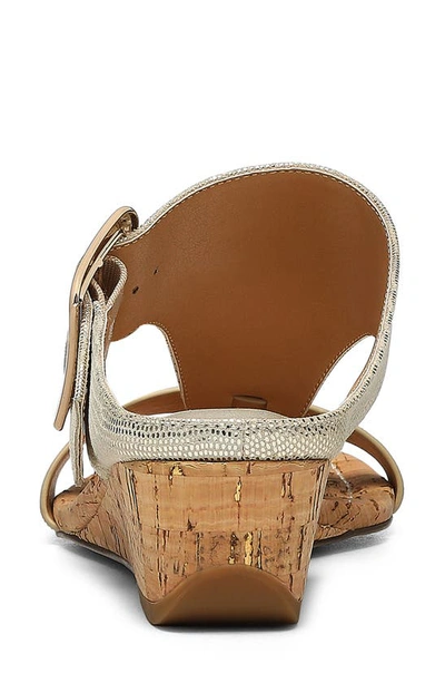 Donald Pliner Vine Buckled Wedge Sandal In Platino