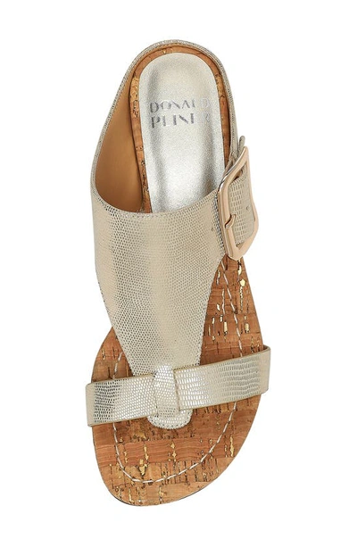 Donald Pliner Vine Buckled Wedge Sandal In Platino