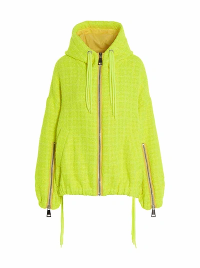 Shop Khrisjoy 'chris Windbreaker Tweed' Jacket In Yellow