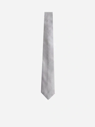 Shop D4.0 Silk Jacquard Tie In Grey