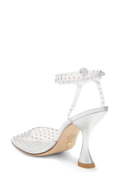 Stuart Weitzman Glam Curve Pump In Clear/ Silver/ Clear
