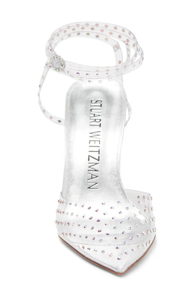 Stuart Weitzman Glam Curve Pump In Clear/ Silver/ Clear