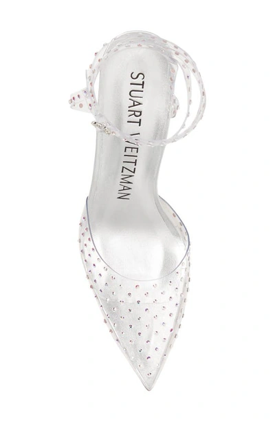 Stuart Weitzman Glam Curve Pump In Clear/ Silver/ Clear