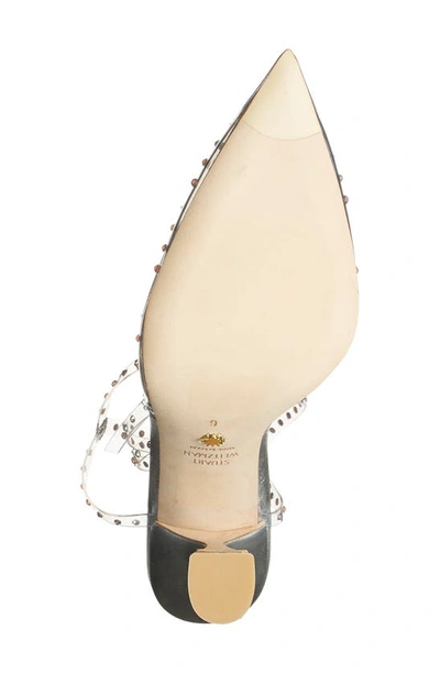 Stuart Weitzman Glam Curve Pump In Clear/ Silver/ Clear