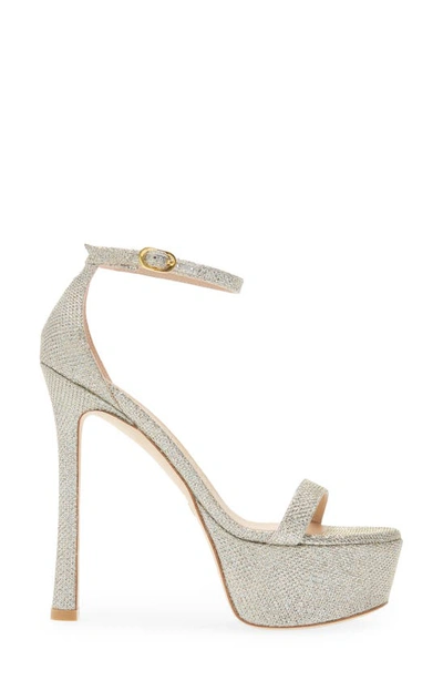 Stuart Weitzman Nudistcurve Hollywood Sandal In Platino