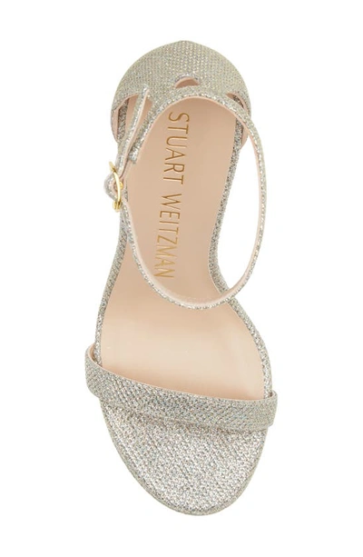 Stuart Weitzman Nudistcurve Hollywood Sandal In Platino