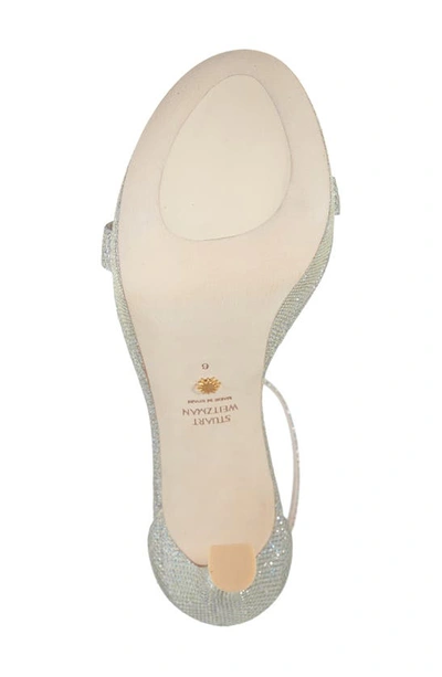 Stuart Weitzman Nudistcurve Hollywood Sandal In Platino