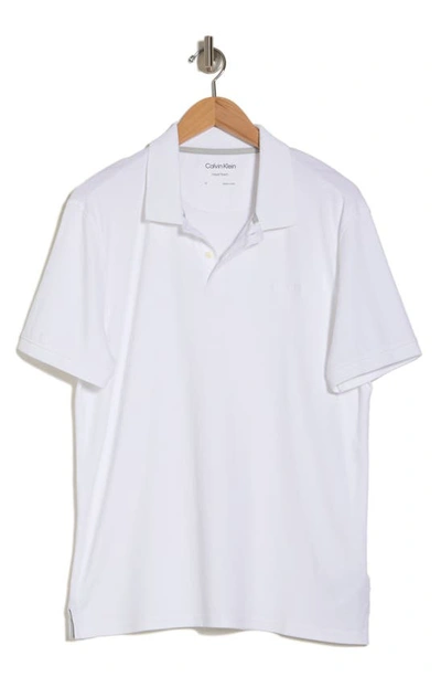 Shop Calvin Klein Liquid Touch Interlock Cotton Polo In Brilliant White