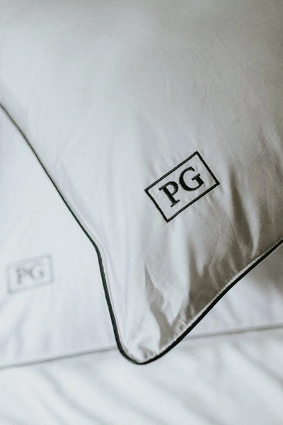 Pg Goods Pillow Guy White Goose Down Firm Density Side/back Sleeper Pillow With 100% Certified Rds Down, And In White With Navy/teal Cord