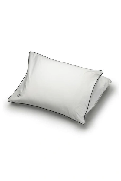 Shop Pg Goods White Goose Down Firm Density Side/back Sleeper Pillow With 100% Certified Rds Down, And Re In White With Navy/teal Cord