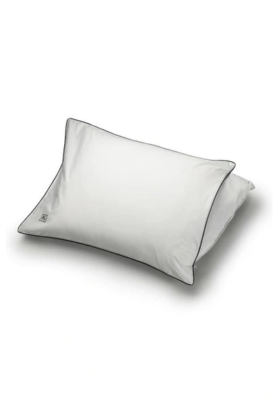 Pg Goods Pillow Guy White Goose Down Firm Density Side/back Sleeper Pillow With 100% Certified Rds Down, And In White With Navy/teal Cord
