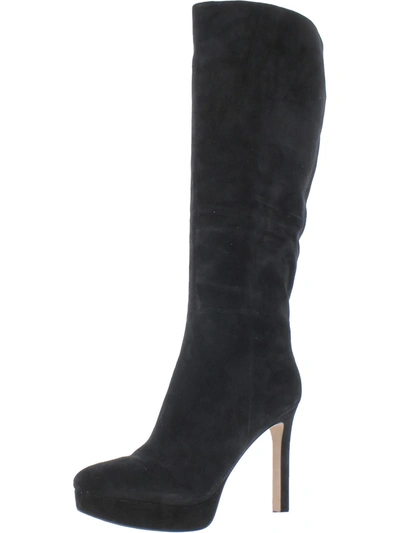 Shop Veronica Beard Womens Suede Heels Knee-high Boots In Black