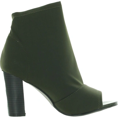 Shop Beacon Brooklyn Womens Zipper Open Toe Booties In Green