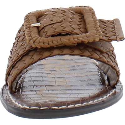 Shop Sam Edelman Gabriela Womens Leather Basketweave Slide Sandals In Multi