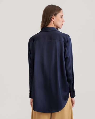 Shop Lilysilk Women's 22 Momme Oversize Silk Shirt In Blue